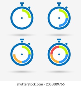 Timer set isolated object. Vector illustration.