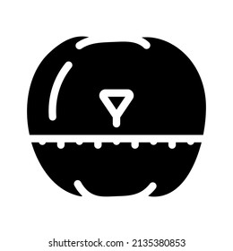 timer in shape of tomato glyph icon vector. timer in shape of tomato sign. isolated contour symbol black illustration