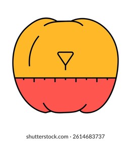 timer in shape of tomato line icon vector. timer in shape of tomato sign. isolated symbol illustration
