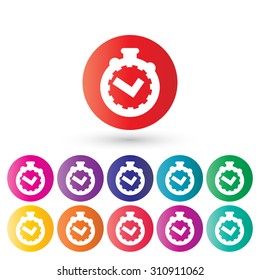 Timer sign icon. Stopwatch symbol. vector illustration