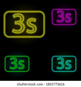 Timer sign neon color set icon. Simple thin line, outline vector of image icons for ui and ux, website or mobile application