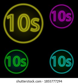 Timer sign neon color set icon. Simple thin line, outline vector of image icons for ui and ux, website or mobile application