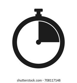 Timer sign. Vector black icon on white background