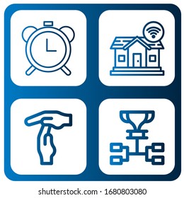 timer simple icons set. Contains such icons as Alarm clocks, Smart home, Time out, Schedule, can be used for web, mobile and logo