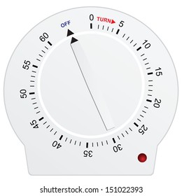 Timer For Sixty Seconds - Kitchen Equipment. Vector Illustration.