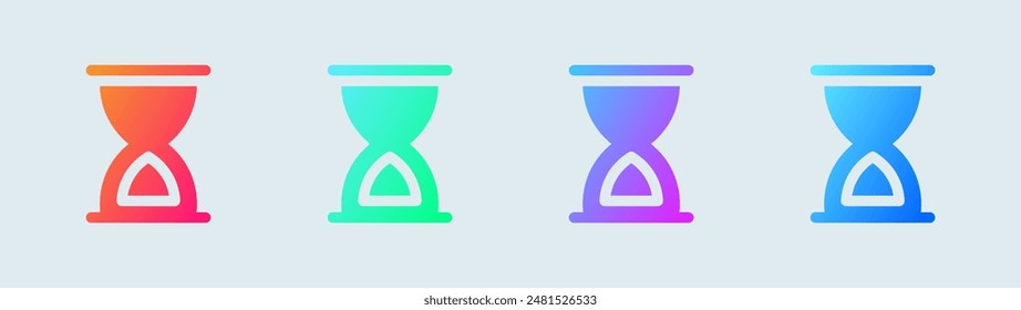 Timer solid icon in gradient colors. Countdown signs vector illustration.