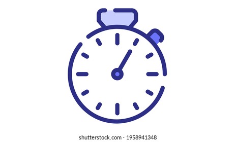 timer speed stopwatch time single isolated icon with dash or dashed line style