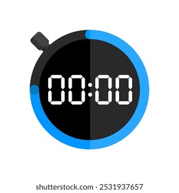 Timer, cronômetro. Relógio, hora. Contagem regressiva. Ícone de cronômetro em estilo simples. Ícone simples do temporizador. Ilustração plana do ícone de vetor de cronômetro para web design