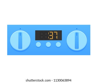 Timer, stopwatch, digital and home appliance. Digital countdown timer to indicate the end of the action, deadline. Household watches. Vector illustration isolated.