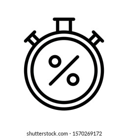 timer or stopwatch and discount tag vector in lineal style