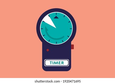  timer. Stopwatch icon in flat style.