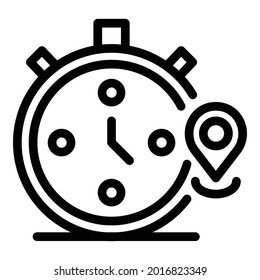 Timer stopwatch icon. Outline timer stopwatch vector icon for web design isolated on white background