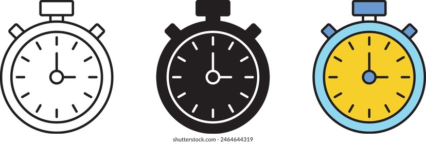 Timer, Stopwatch icon, Symbol. Vector Illustration