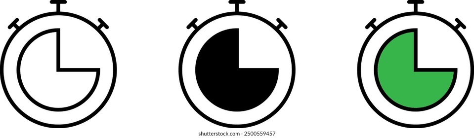Timer, stopwatch icon, symbol. Vector Illustration