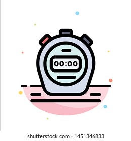 Timer, Stopwatch, Watch, Abstract Flat Color Icon Template