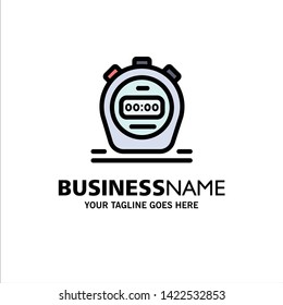 Timer, Stopwatch, Watch, Business Logo Template. Flat Color