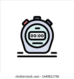 Timer, Stopwatch, Watch,  Flat Color Icon. Vector icon banner Template