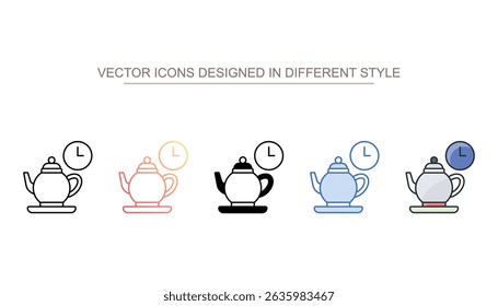 Timer Teapot ícone design com fundo branco ilustração stock