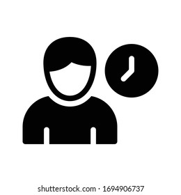 timer vector glyph flat icon 