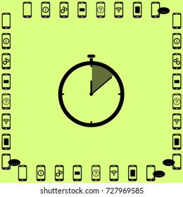 Timer vector icon, clock vector illustration