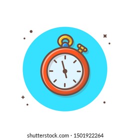 Timer Vector Icon Illustration. Stopwatch Icon Concept White Isolated. Flat Cartoon Style Suitable for Web Landing Page, Banner, Sticker, Background