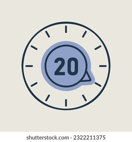 Timer vector icon. Kitchen appliance. Graph symbol for cooking web site design, logo, app, UI