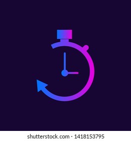 Timer vector icon on white background