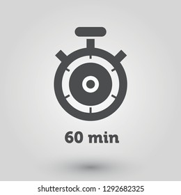Timer Vector Icon. Stopwatch Analog or Digital Timer Illustration.