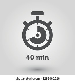 Timer Vector Icon. Stopwatch Analog or Digital Timer Illustration.