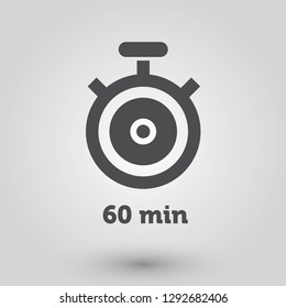 Timer Vector Icon. Stopwatch Analog or Digital Timer Illustration.