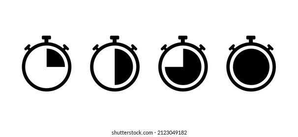 Timer vector icons set. Cooking time and stopwatch symbol
