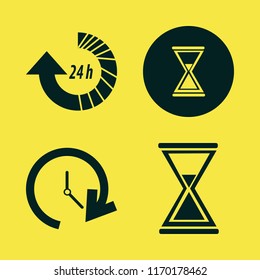timer vector icons set. with hourglass, update time and update hours in set