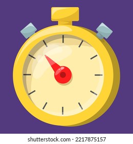 Timer vector illustration. Game icon of a clock, time is ticking. Symbol of countdown. Mobile app design element.