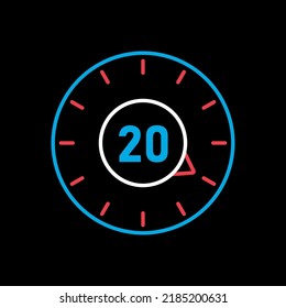 Timer vector isolated on the black icon. Kitchen appliance. Graph symbol for cooking web site design, logo, app, UI