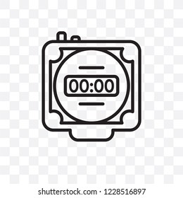 Timer vector linear icon isolated on transparent background, Timer transparency concept can be used for web and mobile