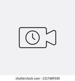 Timer, video, camera, shooting modern simple clear flat outline vector icon, symbol