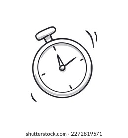 Timer watch doodle icon. Stopwatch clock hand drawn sketch style icon. Time stop, start, countdown doodle drawn concept. Vector illustration.