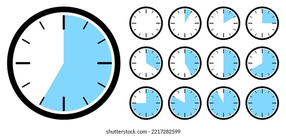 Timer,clock icon set,concept of time, clock illustration,vector.