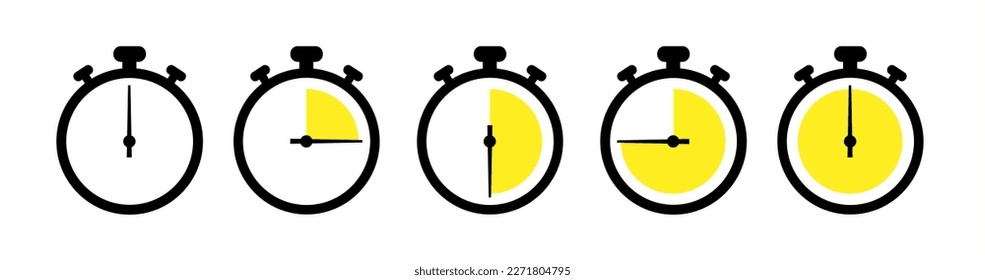 Timers icon on transparent background. Isolated vector elements. Stopwatch symbol. Vector countdown circle clock counter timer. Fast time icon. Circle arrow icon. Vector 10 eps.
