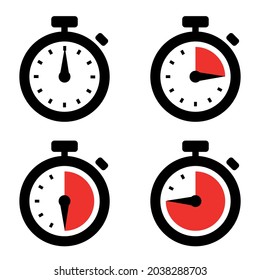 Timers icon set. Countdown timer symbol. Timer. Stopwatch collection - stock vector.