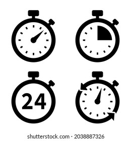 Timers icon set. Countdown timer symbol. Timer. Stopwatch collection - stock vector.