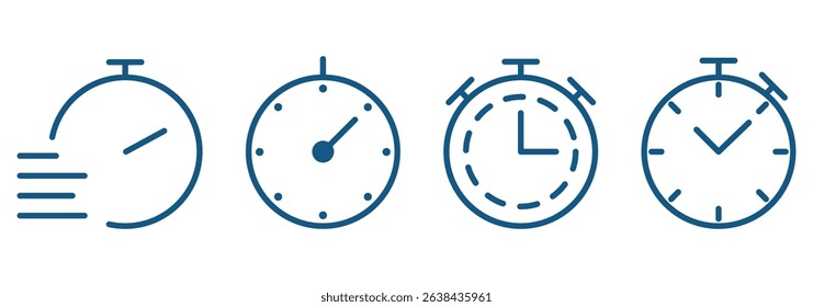 Timers icon set. Countdown timer symbol. Timer. Stopwatch collection Simple and Stylish . Illustrator