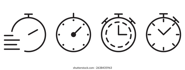 Timers icon set. Countdown timer symbol. Timer. Stopwatch collection Simple and Stylish . Illustrator