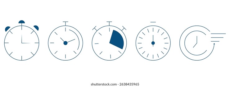 Timers icon set. Countdown timer symbol. Timer. Stopwatch collection Simple and Stylish . Illustrator