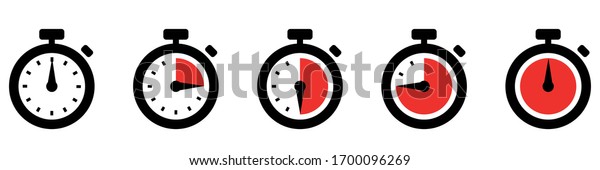 Timers icon set. Countdown timer symbol.\
Timer. Stopwatch collection - stock\
vector.