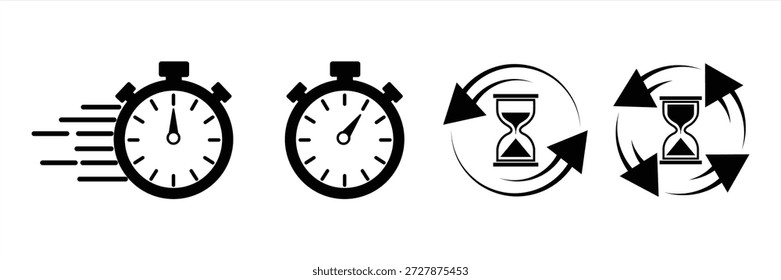 Icono de temporizadores sobre fondo transparente. Símbolo de cronómetro. cuenta regresiva Temporizador Ilustración vectorial