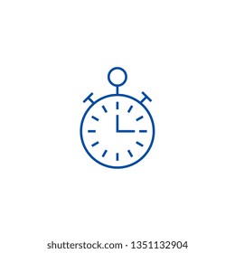 Timer,stopwatch, time management line icon concept. Timer,stopwatch, time management flat  vector symbol, sign, outline illustration.