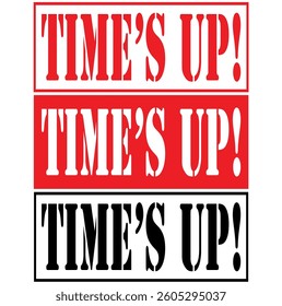 Time's up logo template. Clock logo design. Time and watch vector icon. Timer symbol. Flat design. 