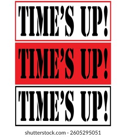 Time's up logo template. Clock logo design. Time and watch vector icon. Timer symbol. Flat design. 