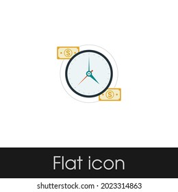 Times Is Money Flat icon Design Isolated White Background, Eps 10